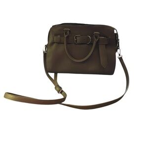 Steve Madden Brown Crossbody Bag with Adjustable Strap and Gold Hardware